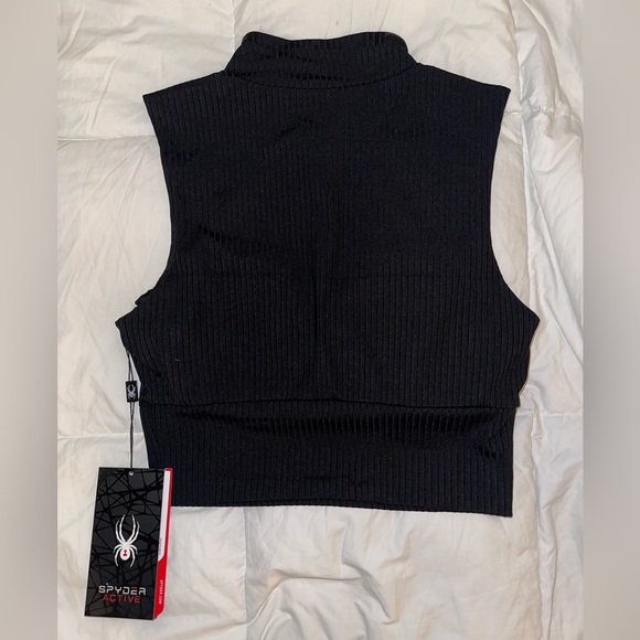 NEW Spyder Ribbed Crop Zip Up Size S - Picture 5 of 5